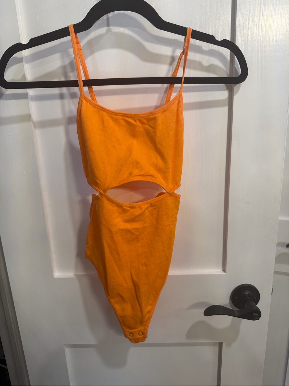 Orange Cutout One-Piece Bodysuit